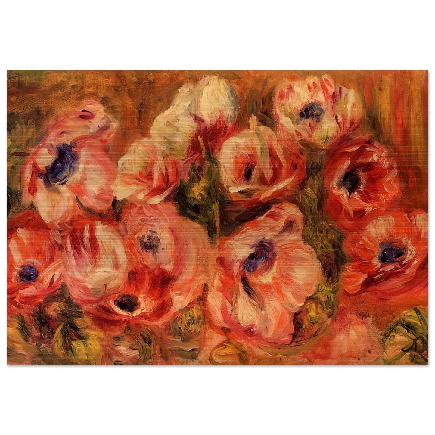 Anemones - Pierre-Auguste Renoir Brushed Aluminum Print - 70x100 cm / 28x40 inches | Pierre-Auguste Renoir Aluminum Print | Pierre-Auguste Renoir Prints