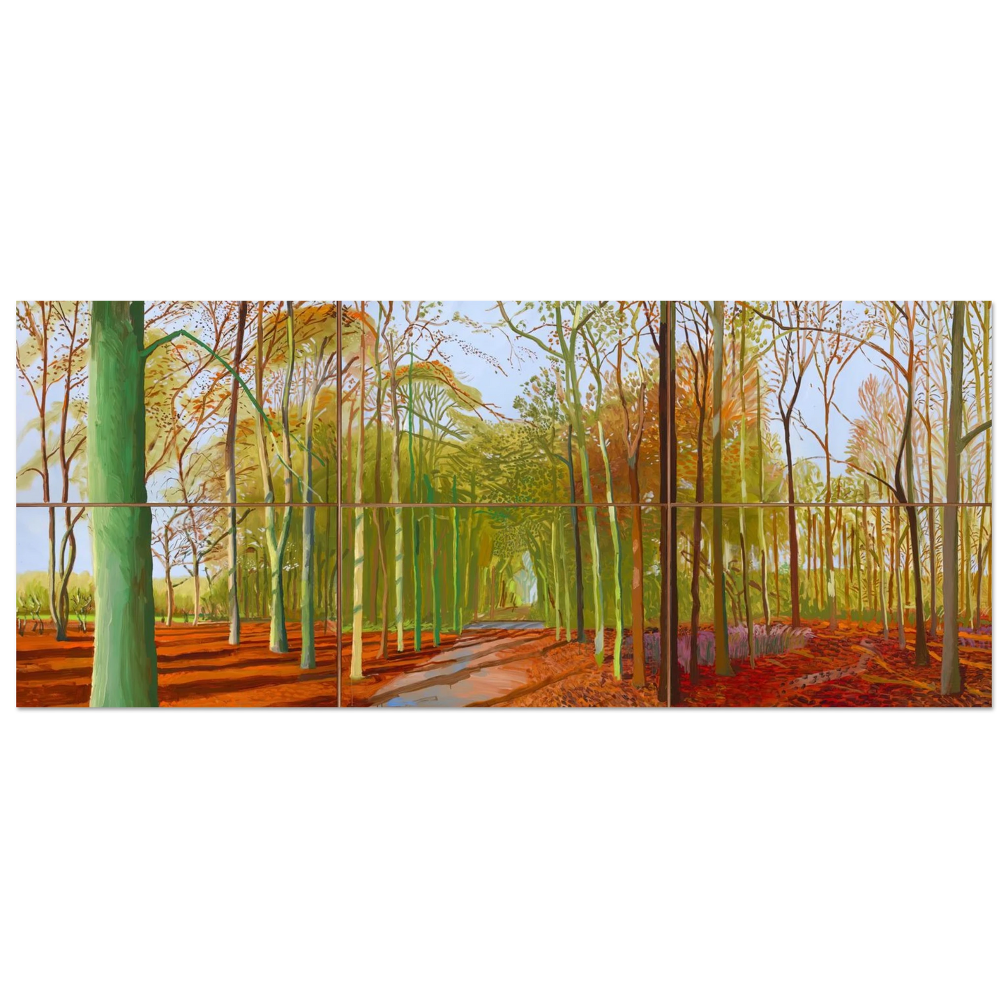 David Hockney - Woldgate Woods, 21, 23 & 29 November 2006 - 30x40 cm / 12x16 inches - Premium Wooden Framed Poster With Fine Art Paper-canvas - Wood frame