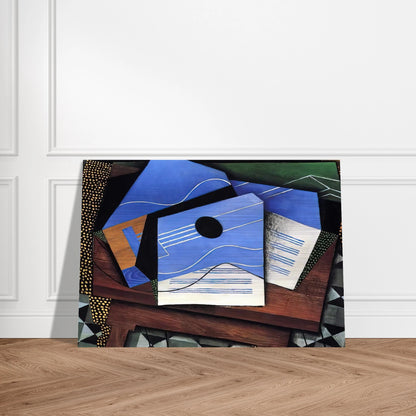 GUITAR ON A TABLE 1915 - Juan Gris Brushed Aluminum Print - 70x100 cm / 28x40 inches | Juan Gris Aluminum Print | Juan Gris Prints