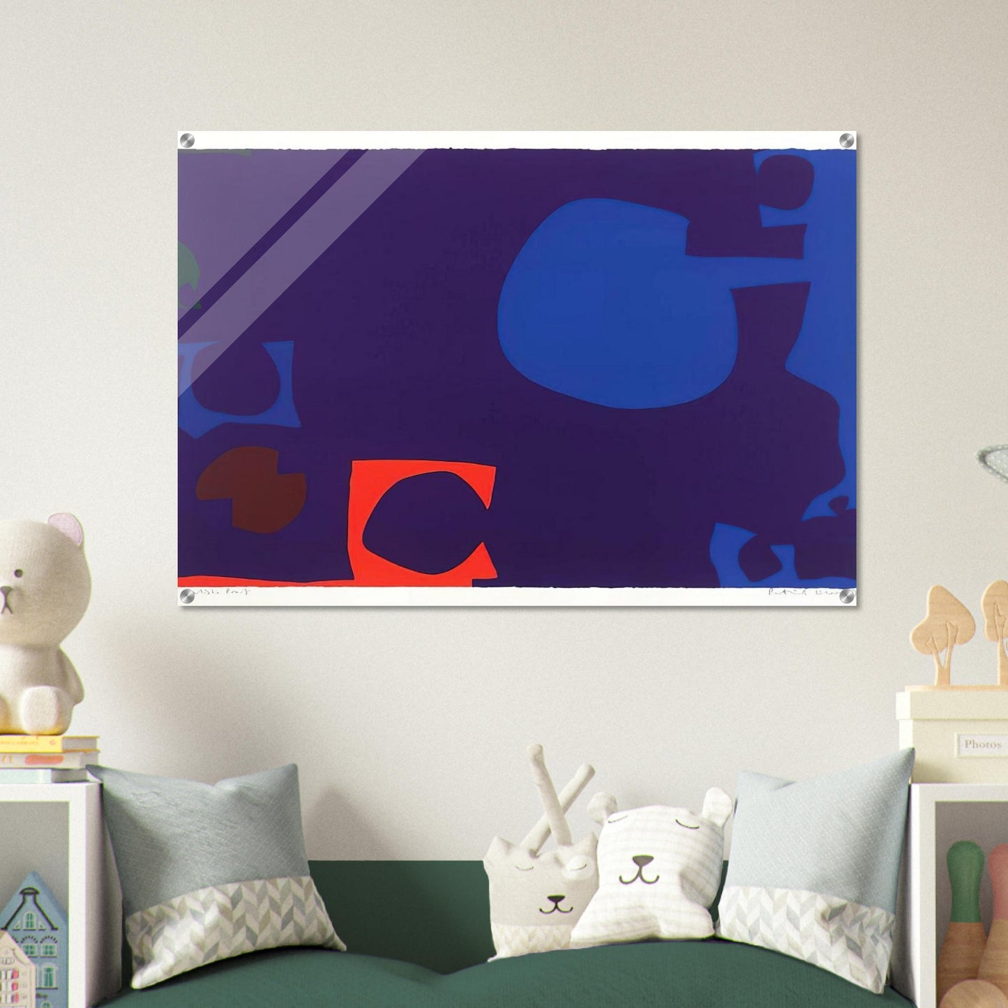 Blue and Deep Violet with Orange, Brown and Green - 1970 - Patrick Heron Acrylic Print - 70x100 cm / 28x40″ inches | Patrick Heron Wall Art | Patrick Heron Prints