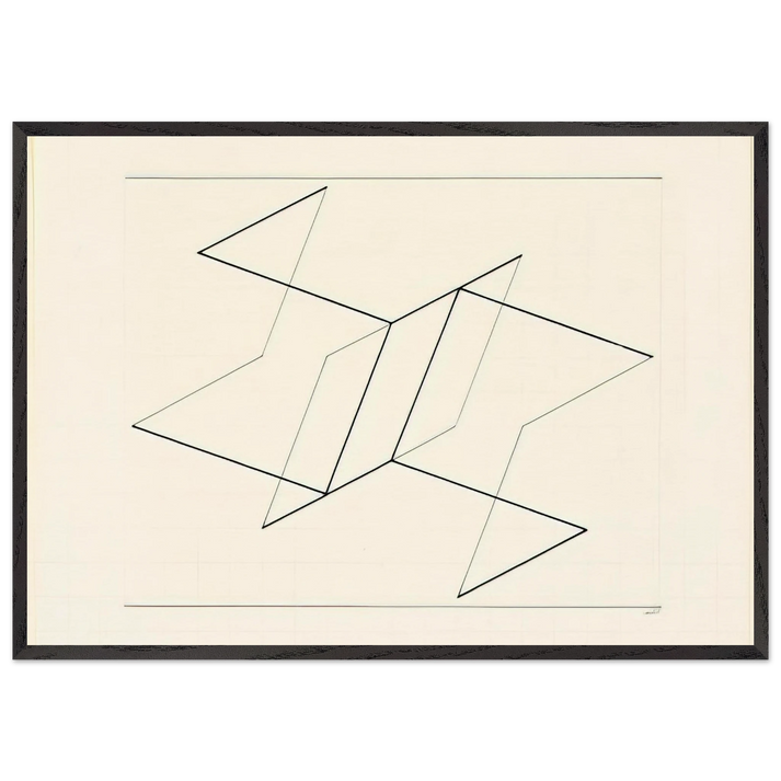 STRUCTURAL CONSTELLATION 1955 - Josef Albers 70x100 cm / 28x40 inches Framed Art Print – Black Wooden Frame