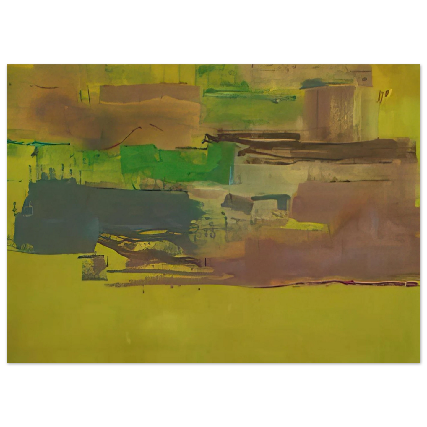 Helen Frankenthaler - August Deep - 1978 Wall art - 27x35 cm / 11x14 inches - Premium Wooden Framed Poster With Fine Art Paper-canvas - Wood frame