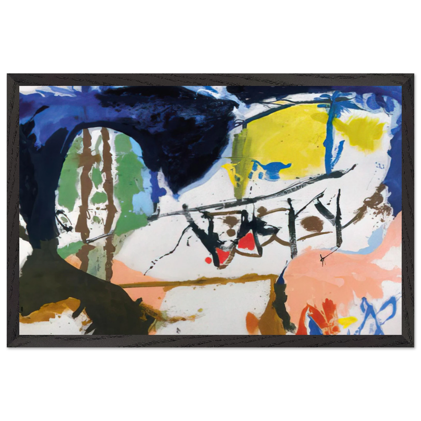 Helen Frankenthaler - Acres - 1959 Wall art - 15x20 cm / 6x8 inches - Premium Wooden Framed Poster With Fine Art Paper-canvas - White frame