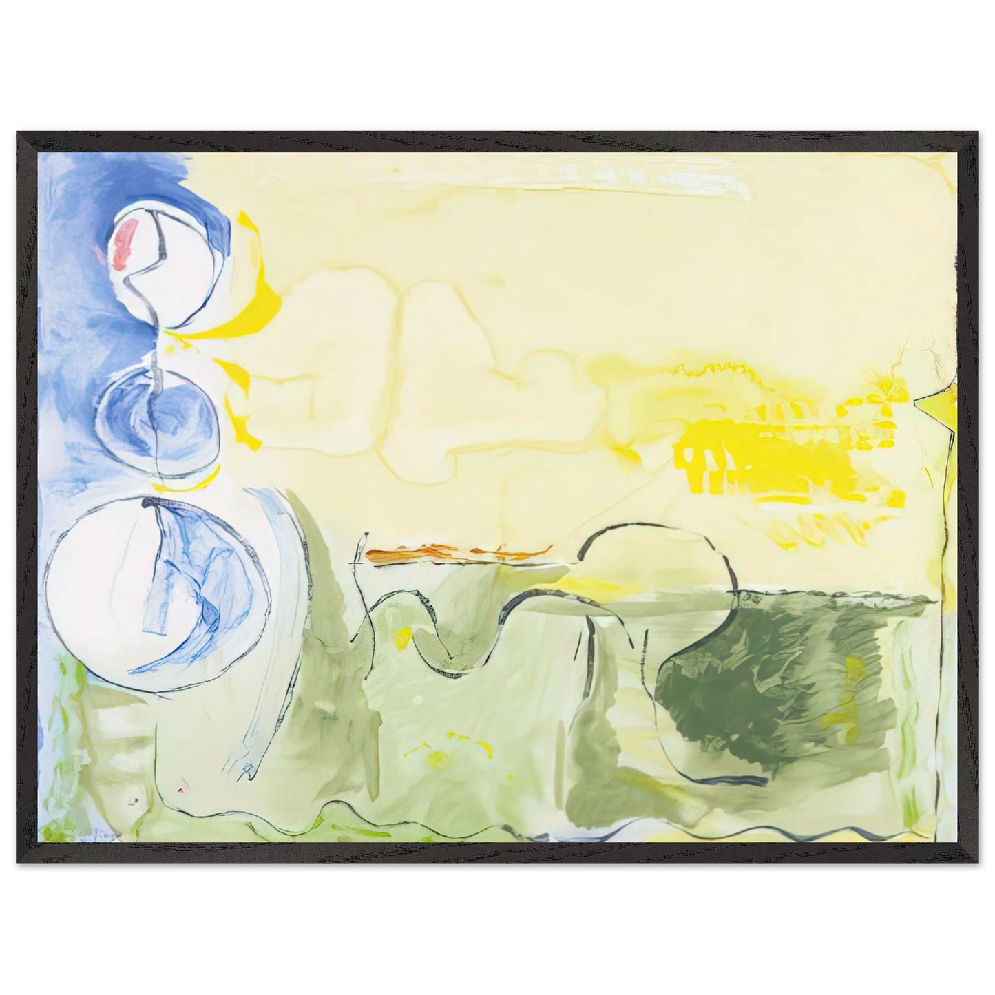 Helen Frankenthaler - Flotilla - 2006 Wall art - 15x20 cm / 6x8 inches - Premium Wooden Framed Poster With Fine Art Paper-canvas - Black frame