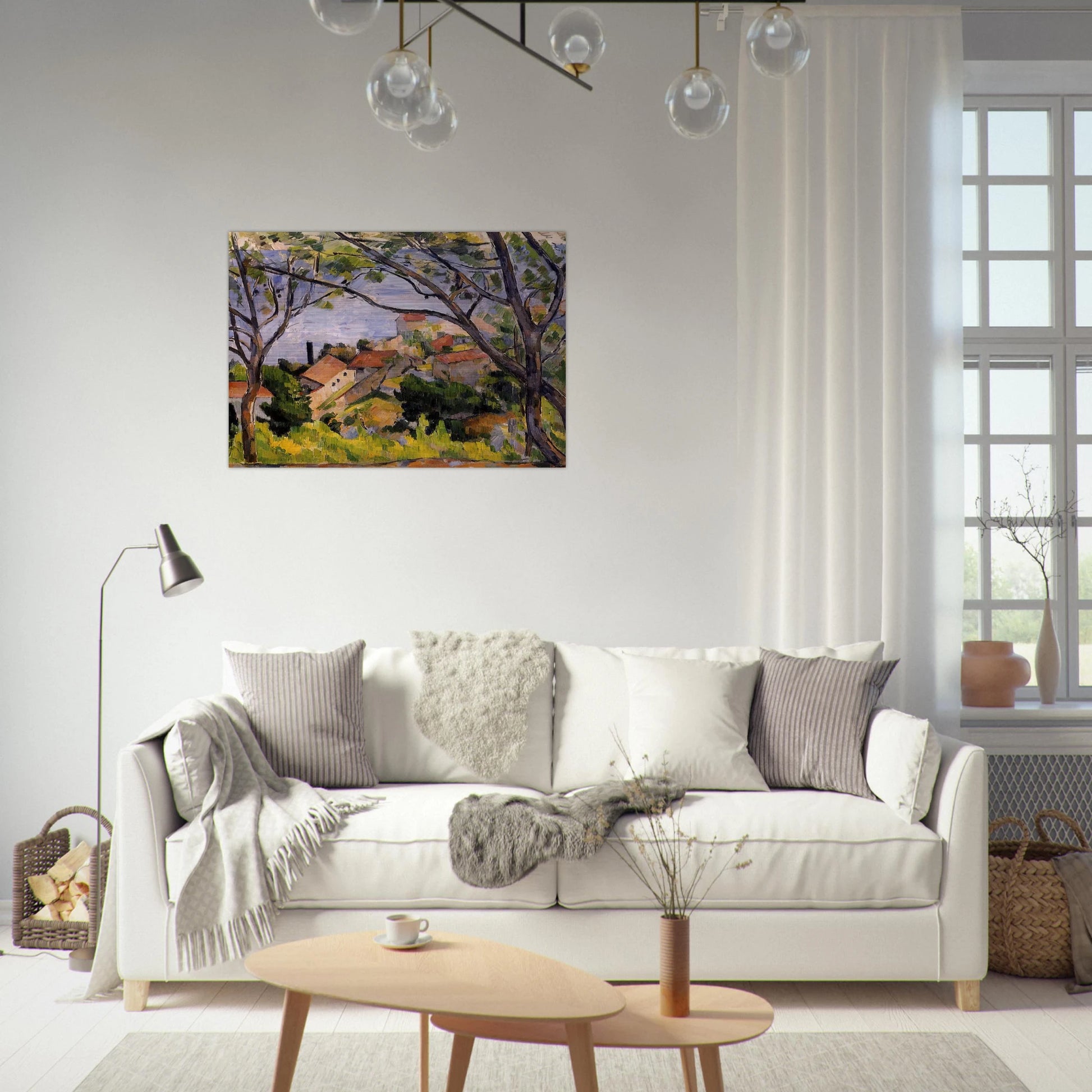 L'Estaque. View through the Trees - Paul Cézanne Brushed Aluminum Print - 70x100 cm / 28x40 inches | Paul Cézanne Aluminum Print | Paul Cézanne Prints