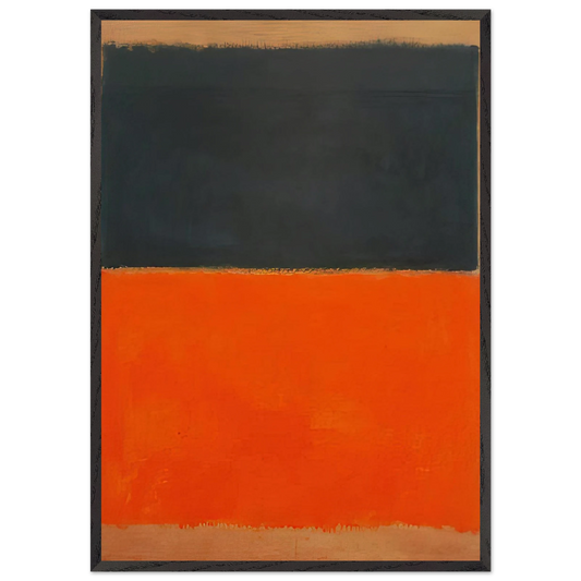 Green and Tangerine on Red - 1956 - Mark Rothko 70x100 cm / 28x40 inches Framed Art Print – Black Wooden Frame