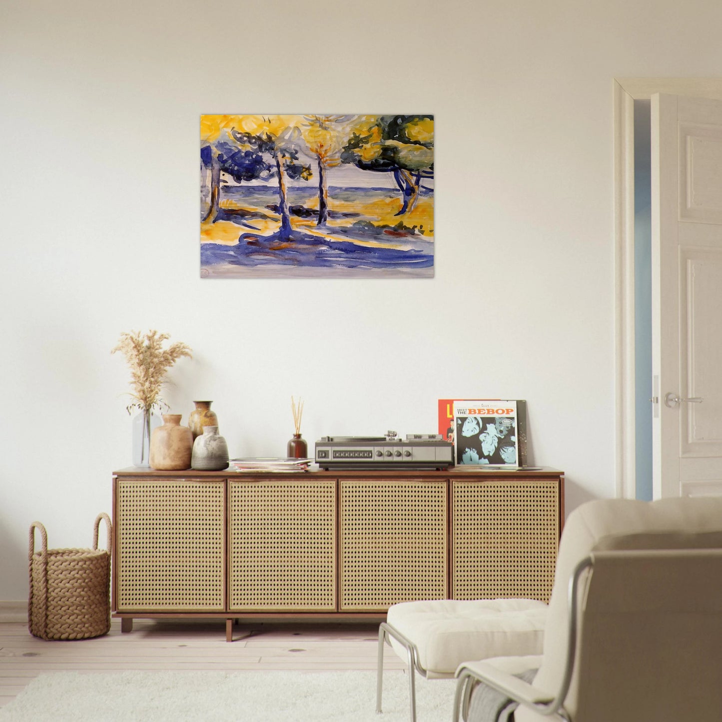 Trees by the Sea - Henri-Edmond Cross Brushed Aluminum Print - 70x100 cm / 28x40 inches | Henri-Edmond Cross Aluminum Print | Henri-Edmond Cross Prints