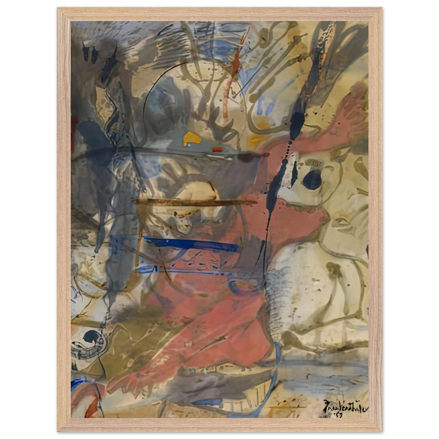Helen Frankenthaler - Europa, 1957- Wall Art - 28x40 inches / 70x70 cm - Canvas (Imperial)-canvas - -