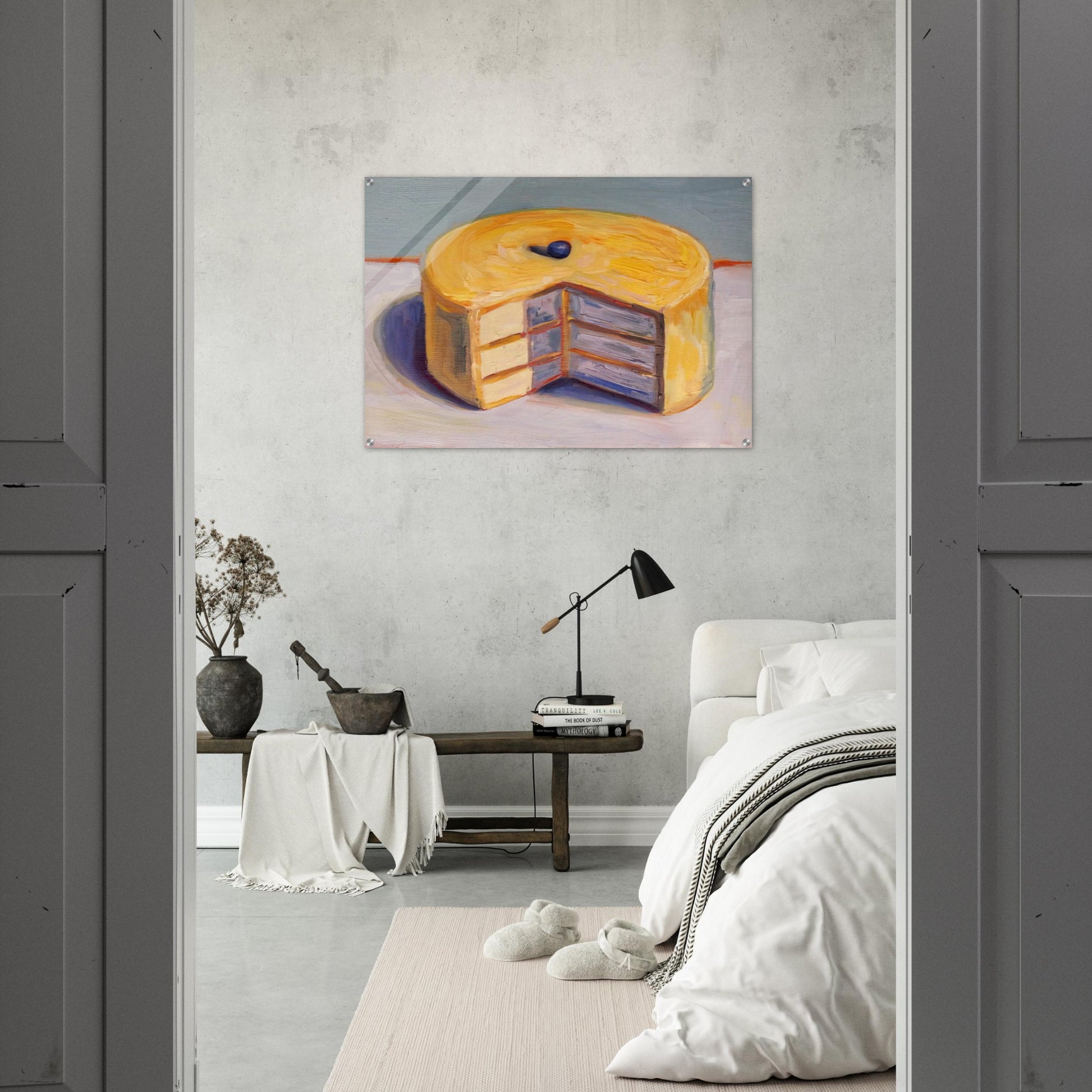 Lemon Cake - 1964 - Wayne Thiebaud Acrylic Print - 70x100 cm / 28x40″ inches | Wayne Thiebaud Wall Art | Wayne Thiebaud Prints