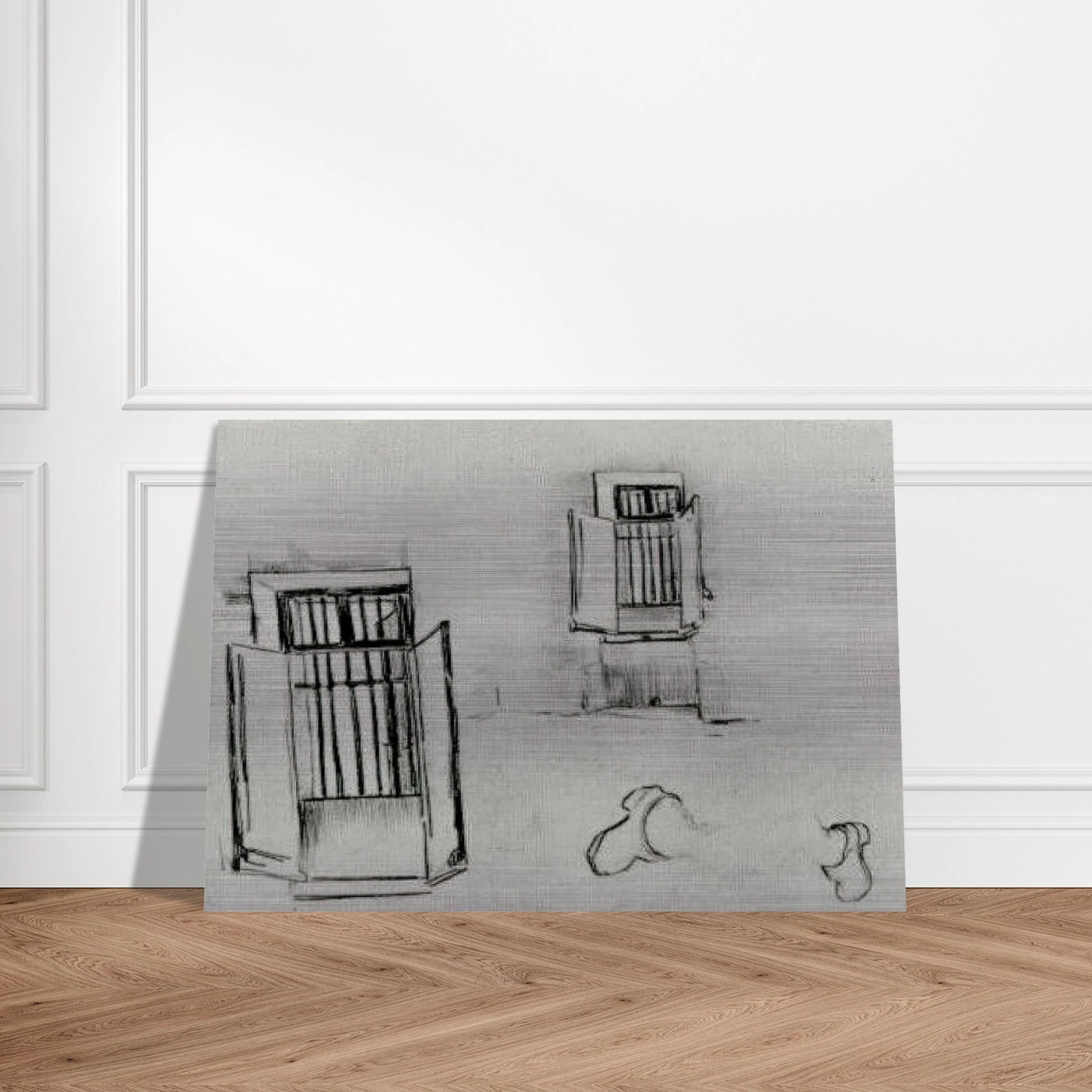 Barred Windows - Vincent van Gogh Brushed Aluminum Print - 70x100 cm / 28x40 inches | Vincent van Gogh Aluminum Print | Vincent van Gogh Prints