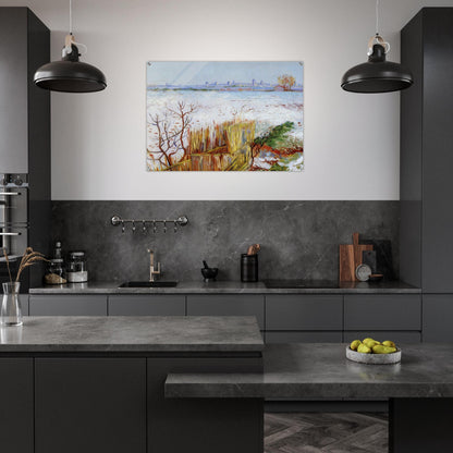 Snowy Landscape with Arles in the Background - Vincent van Gogh Acrylic Print - 70x100 cm / 28x40″ inches