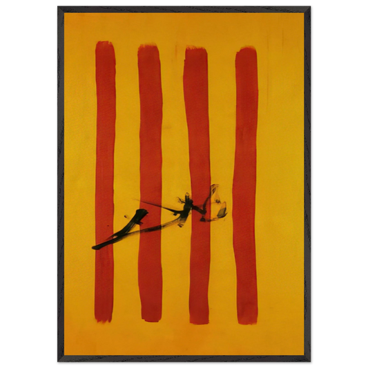 THE DALINIAN SENYERA CATALONIAN NATIONAL FLAG - Salvador Dali 70x100 cm / 28x40 inches Framed Art Print – Black Wooden Frame