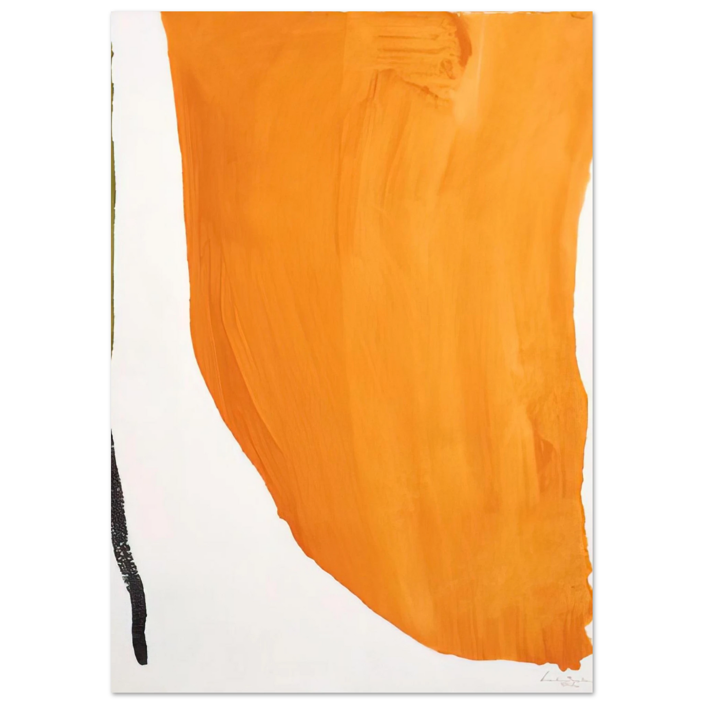 Helen Frankenthaler - Orange Downpour - 1970 Wall art - 60x80 cm / 24x32 inches - Premium Wooden Framed Poster With Fine Art Paper-canvas - Wood frame