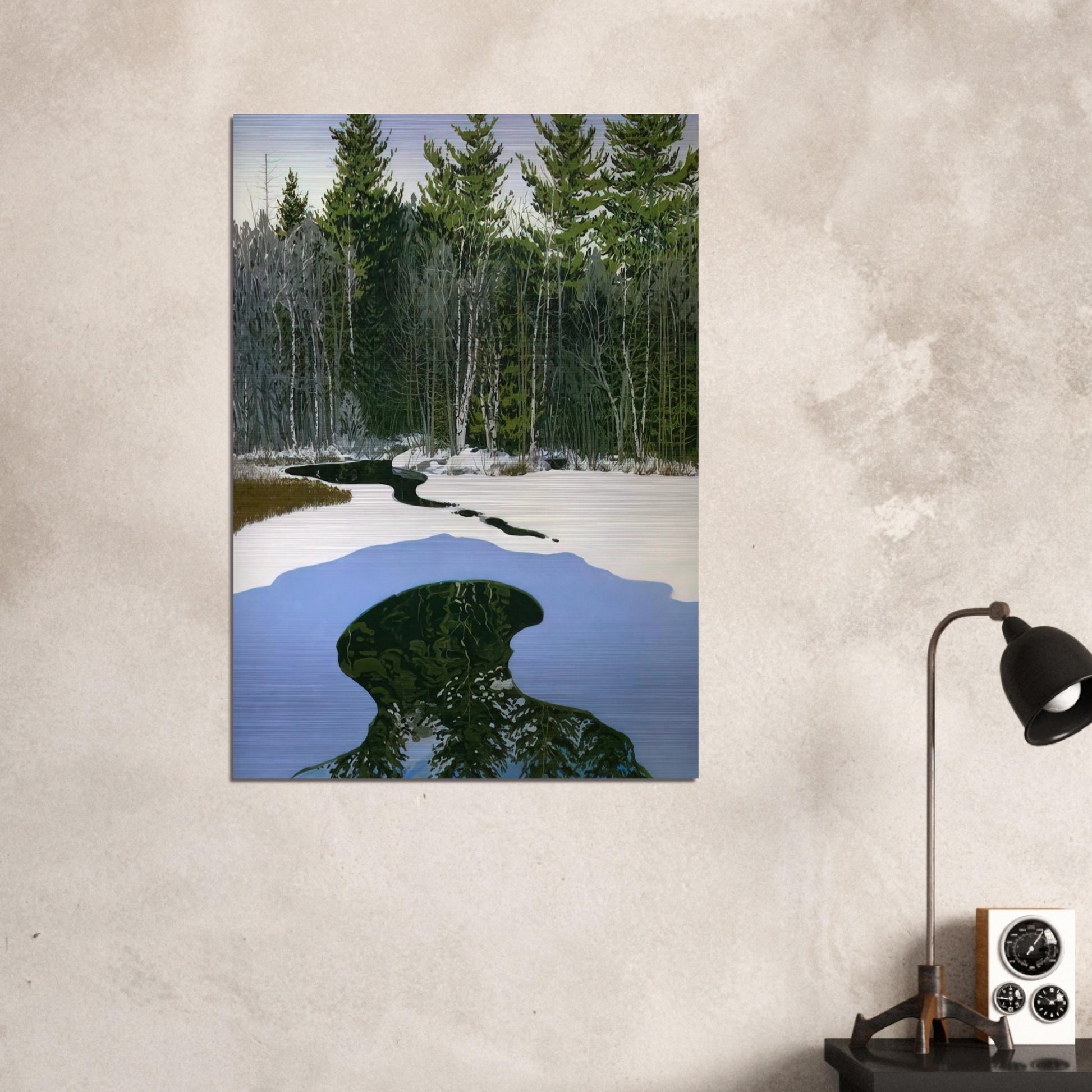Pond Pass - Contemporary Realism - Neil Welliver Brushed Aluminum Print - 70x100 cm / 28x40 inches | Neil Welliver Aluminum Print | Neil Welliver Prints