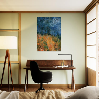 Edge of a Wheatfield with Poppies - Vincent van Gogh Brushed Aluminum Print - 70x100 cm / 28x40 inches | Vincent van Gogh Aluminum Print | Vincent van Gogh Prints