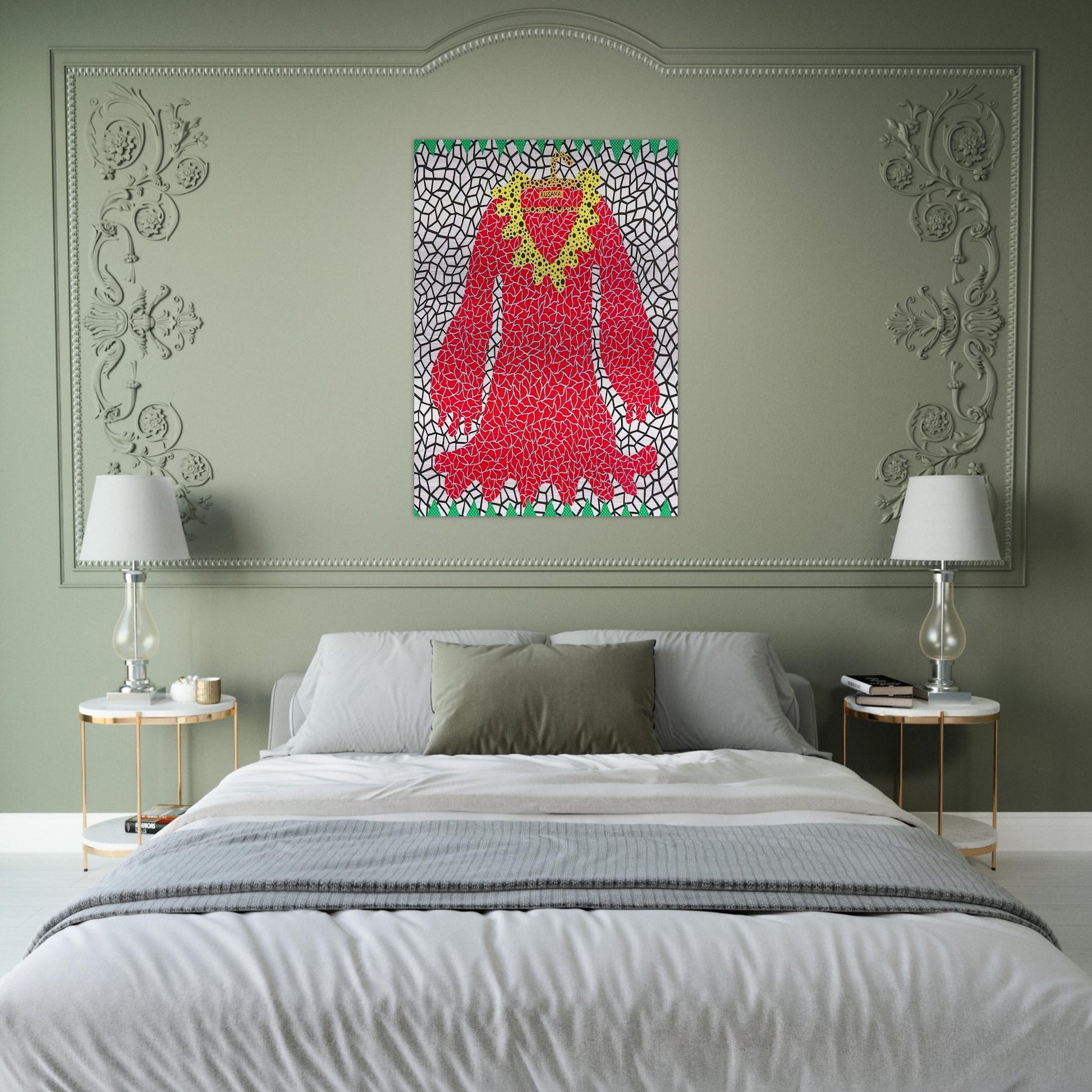 DRESS 1982 - Yayoi Kusama Brushed Aluminum Print - 70x100 cm / 28x40 inches | Yayoi Kusama Aluminum Print | Yayoi Kusama Prints