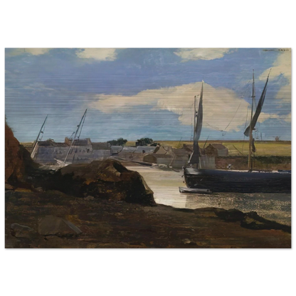 THE PORT OF MORGAT 1882 - Odilon Redon Brushed Aluminum Print - 70x100 cm / 28x40 inches | Odilon Redon Aluminum Print | Odilon Redon Prints