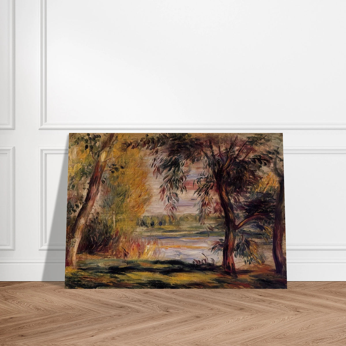 Trees by the Water - Pierre-Auguste Renoir Brushed Aluminum Print - 70x100 cm / 28x40 inches | Pierre-Auguste Renoir Aluminum Print | Pierre-Auguste Renoir Prints