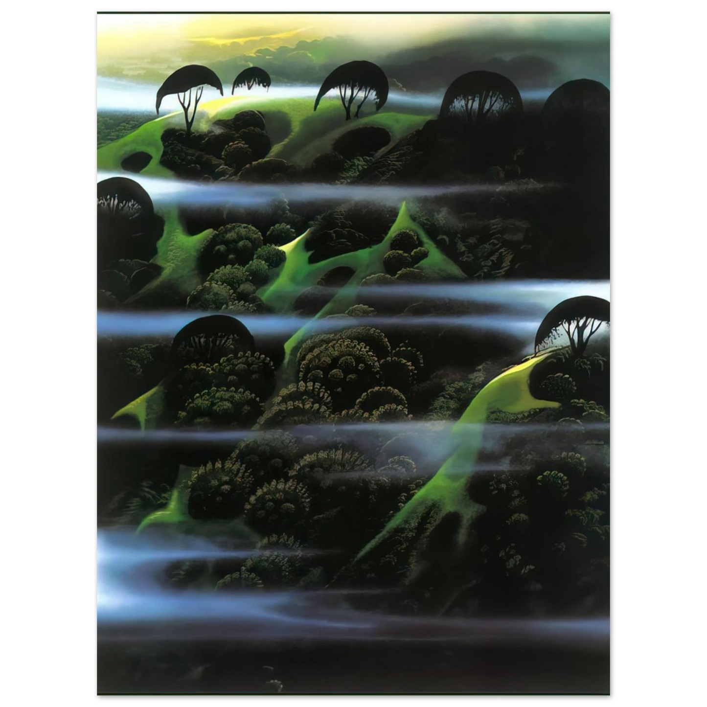 Eyvind Earle - Early Morning Fog  75x100 cm / 30x40inches Fine Art Poster