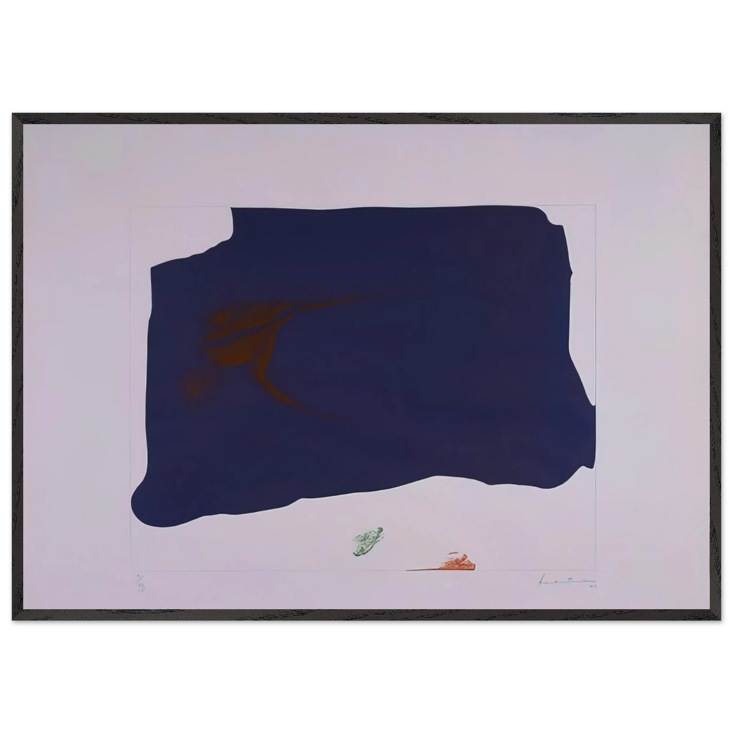 Helen Frankenthaler - Variation II on Mauve Corner - 1969 Wall art - 70x100 cm / 28x40 inches - Premium Wooden Framed Poster With Fine Art Paper-canvas - Black frame