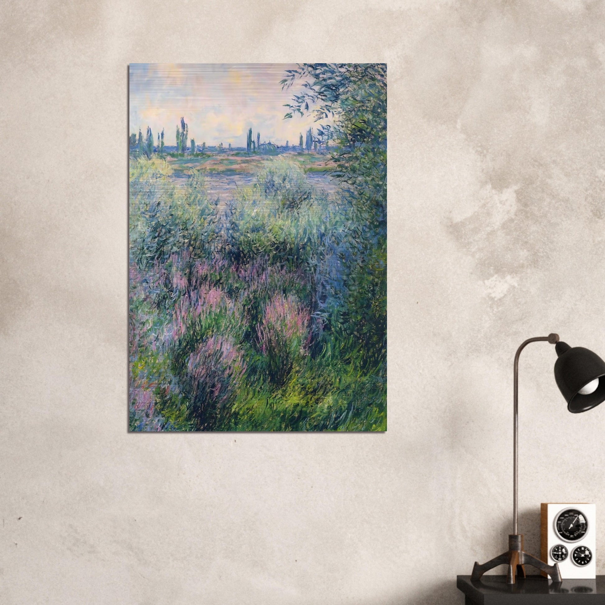 Spot on the Banks of the Seine - claude monet Brushed Aluminum Print - 70x100 cm / 28x40 inches | claude monet Aluminum Print | claude monet Prints