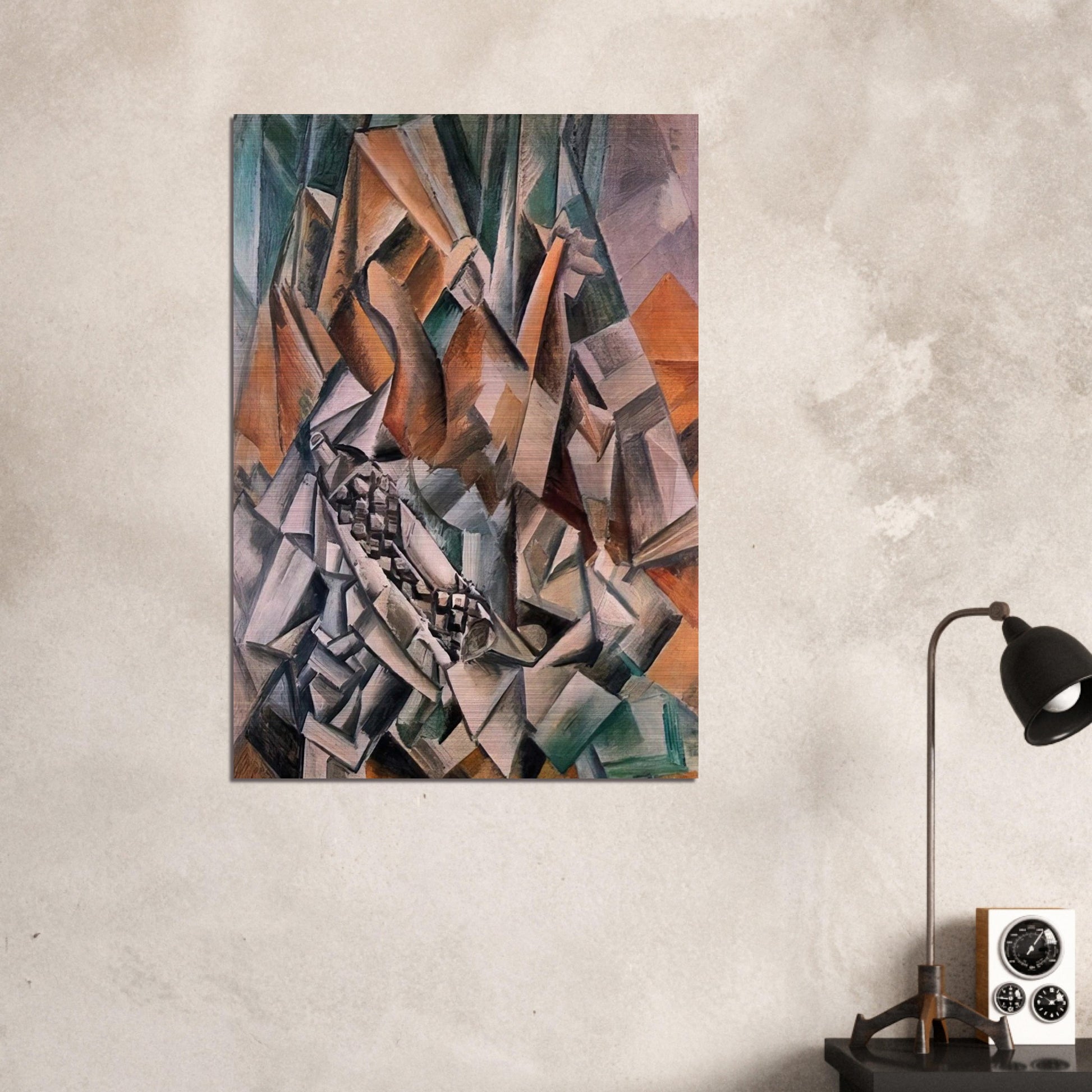 Still life with bottle of Anis del Mono - 1909 - Pablo Picasso Brushed Aluminum Print - 70x100 cm / 28x40 inches | Pablo Picasso Aluminum Print | Pablo Picasso Prints