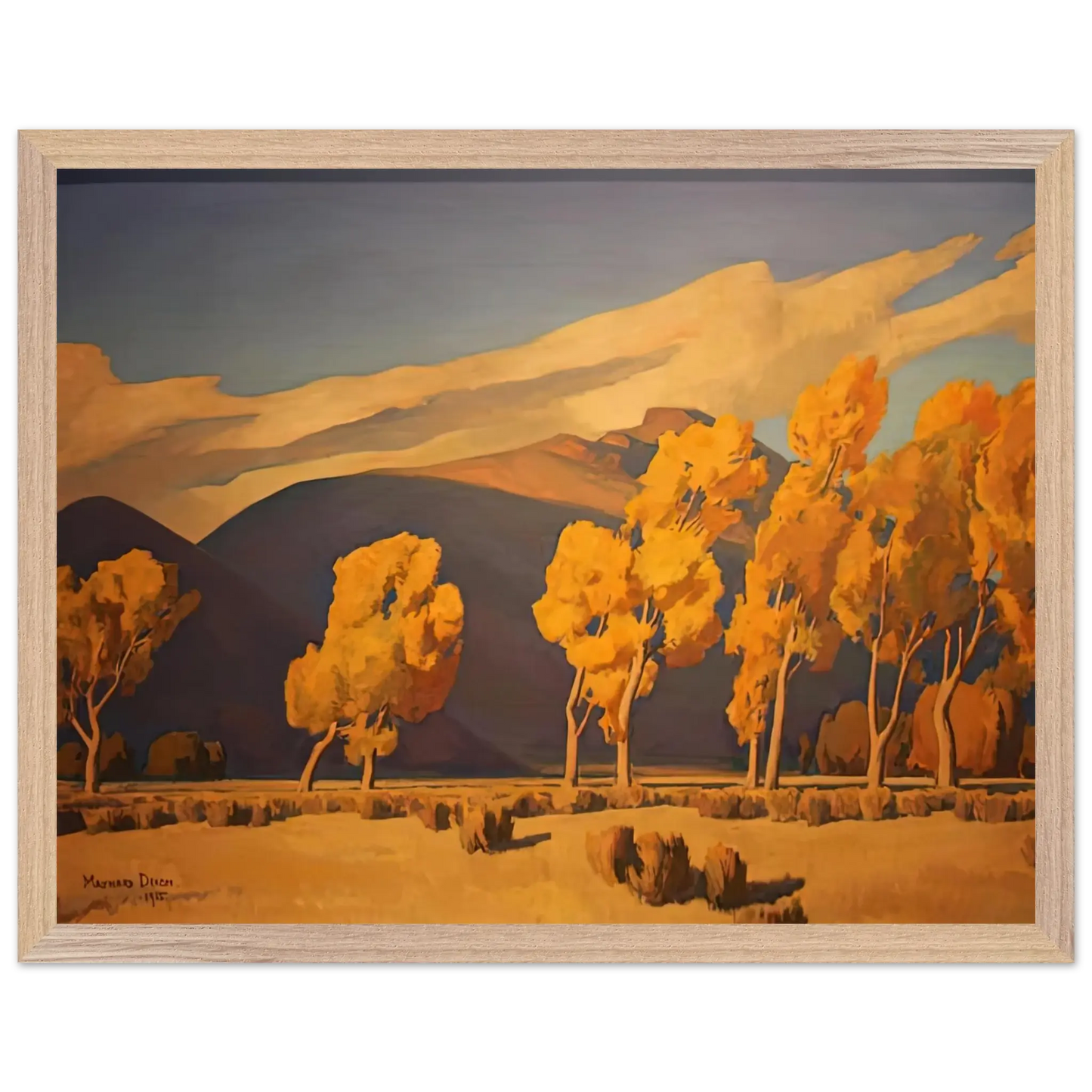 Maynard Dixon - NOVEMBER IN NEVADA 1935 Wall art - A2 (42 x 59.4  cm) - Premium Wooden Framed Poster With Fine Art Paper - White frame