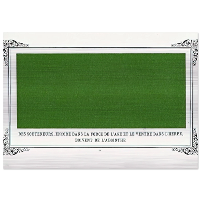 Some Pimps, Known as Green Backs, on their Bellies in the Grass, Drinking Absinthe - Alphonse Allais Brushed Aluminum Print - 70x100 cm / 28x40 inches | Alphonse Allais Aluminum Print | Alphonse Allais Prints