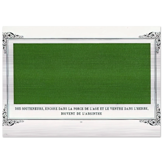 Some Pimps, Known as Green Backs, on their Bellies in the Grass, Drinking Absinthe - Alphonse Allais Brushed Aluminum Print - 70x100 cm / 28x40 inches | Alphonse Allais Aluminum Print | Alphonse Allais Prints