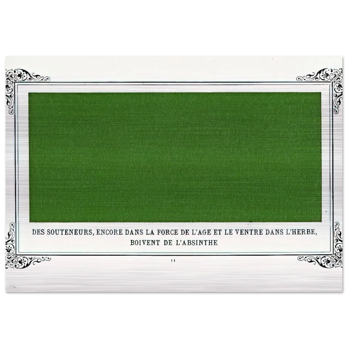 Some Pimps, Known as Green Backs, on their Bellies in the Grass, Drinking Absinthe - Alphonse Allais Brushed Aluminum Print - 70x100 cm / 28x40 inches | Alphonse Allais Aluminum Print | Alphonse Allais Prints