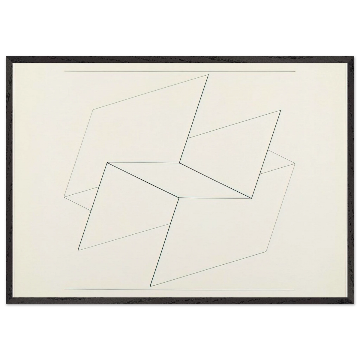 STRUCTURAL CONSTELLATION VI 1960 - Josef Albers 70x100 cm / 28x40 inches Framed Art Print – Black Wooden Frame