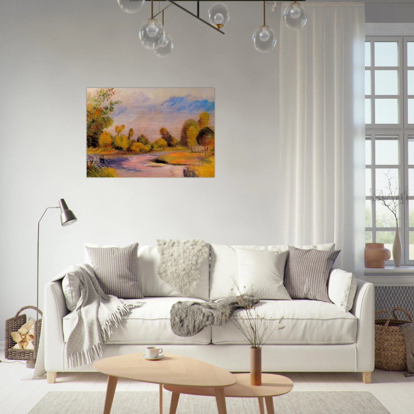 Banks of a River - Pierre-Auguste Renoir Brushed Aluminum Print - 70x100 cm / 28x40 inches | Pierre-Auguste Renoir Aluminum Print | Pierre-Auguste Renoir Prints