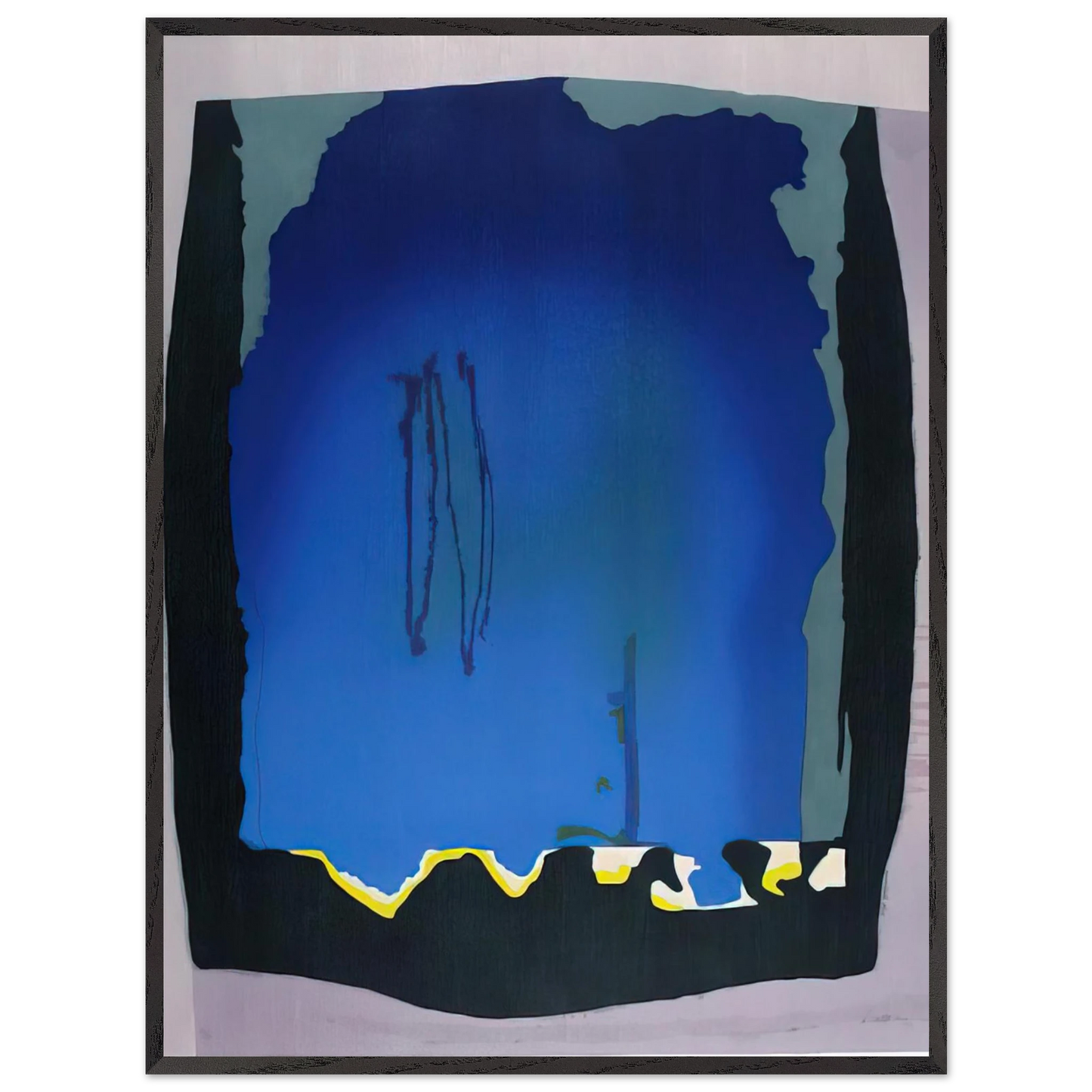 Helen Frankenthaler - Freefall - 1992 Wall art - A1 (59.4 x 84.1  cm) - Premium Wooden Framed Poster With Fine Art Paper-canvas - White frame