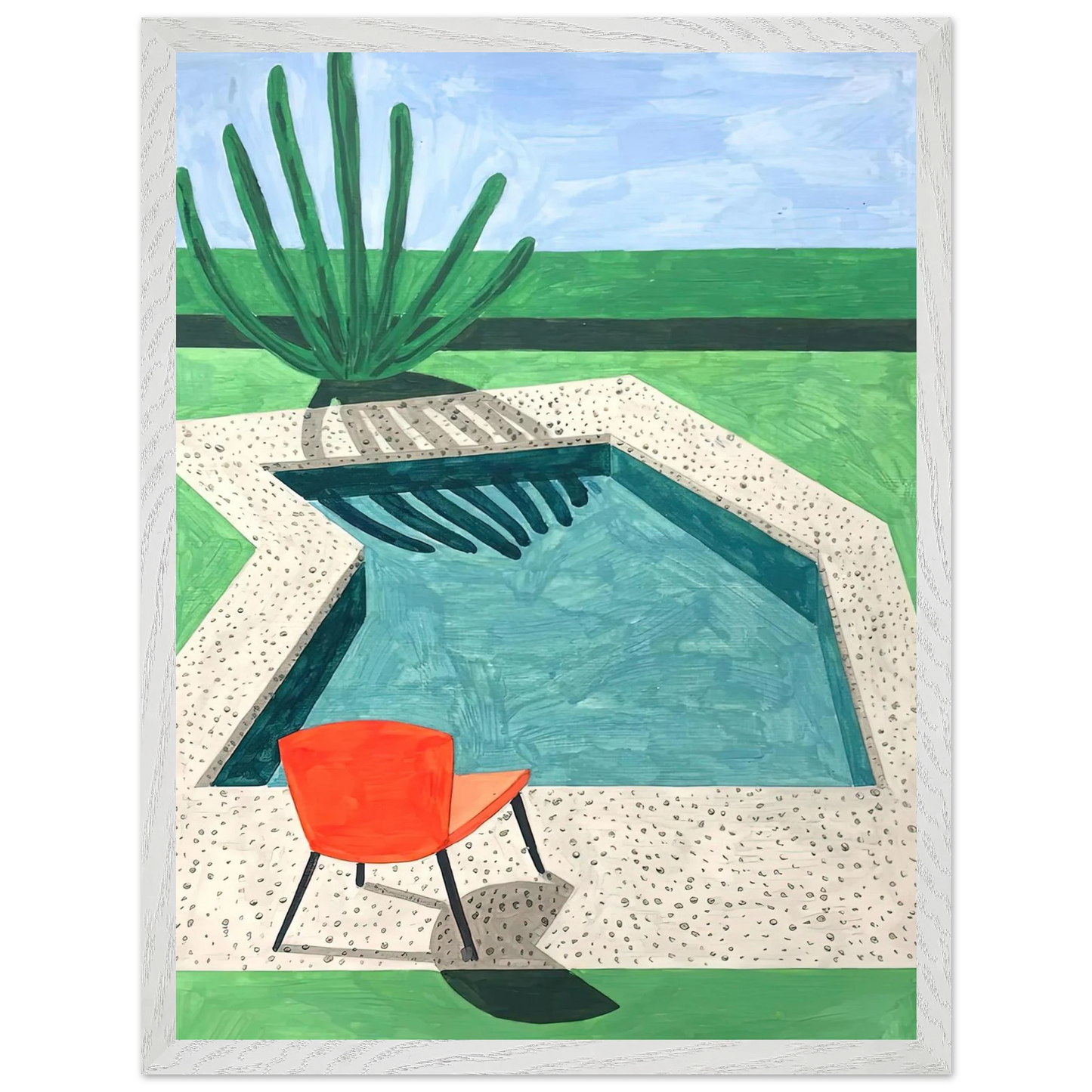 David Hockney - David Hockney Wall art - 15x20 cm / 6x8 inches - Premium Wooden Framed Poster With Fine Art Paper-canvas - White frame