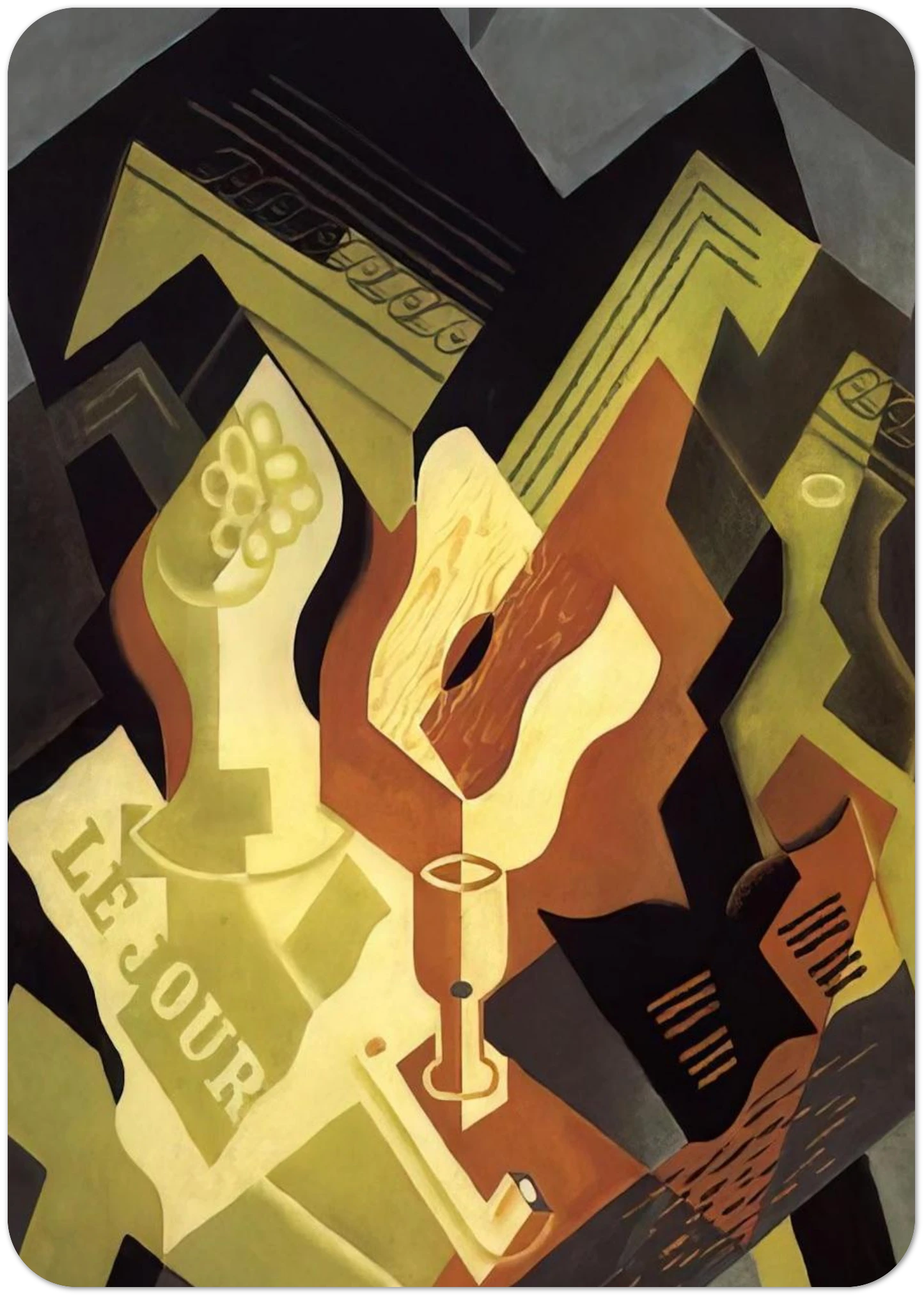 GUITAR AND FRUIT DISH By Juan Gris Pack of 10 Post Cards | Juan Gris Post Cards | A6 (10.5 x 14.8 cm) - 4.1 x 5.8 inches