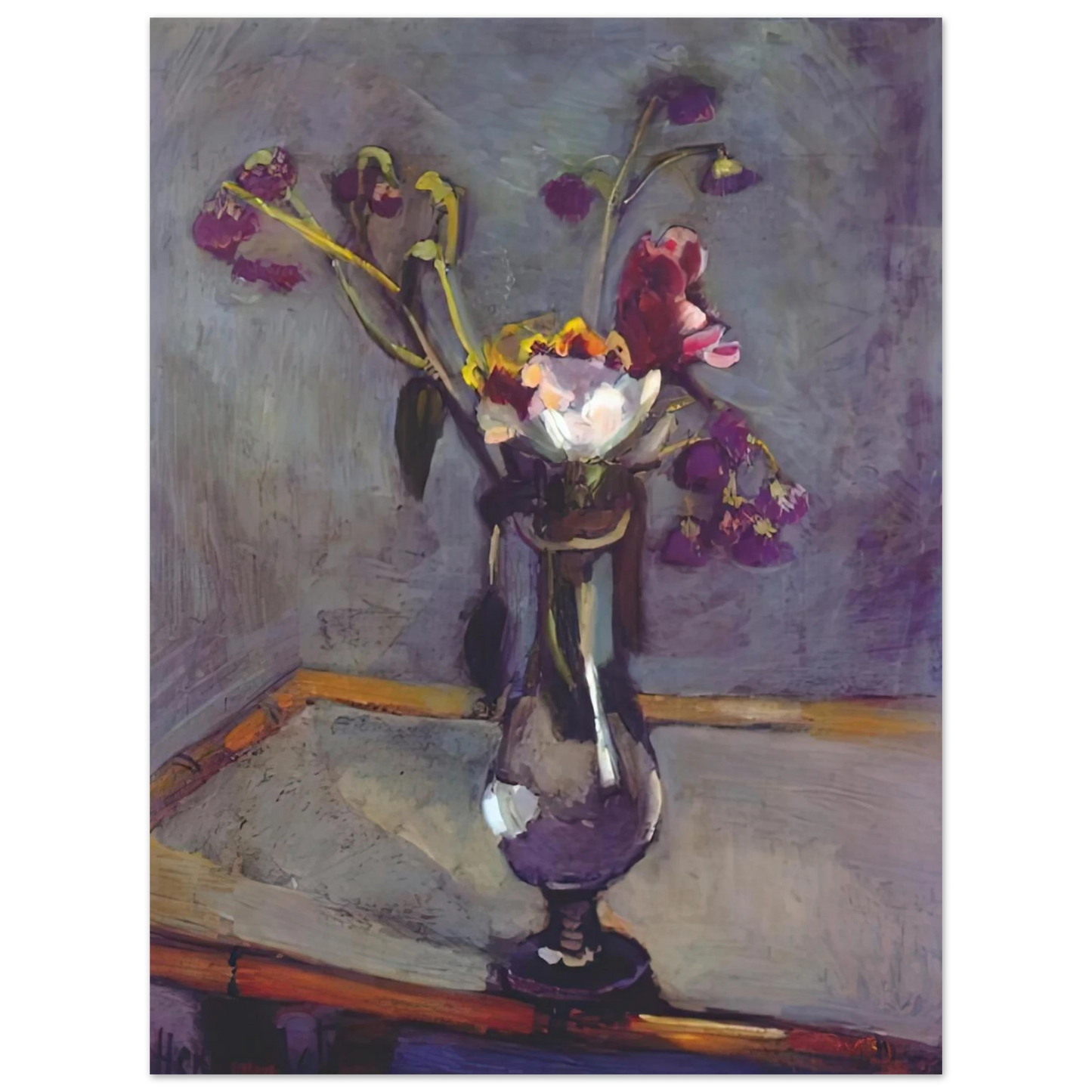 Henri Matisse - BOUQUET ON A BAMBOO TABLE 1903  75x100 cm / 30x40inches Fine Art Poster