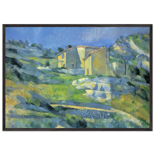 Houses at the LEstaque - Paul Cezanne 70x100 cm / 28x40 inches Framed Art Print – Black Wooden Frame