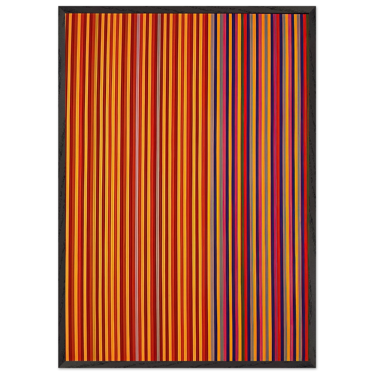 Equinox - 1965 - Gene Davis 70x100 cm / 28x40 inches Framed Art Print – Black Wooden Frame
