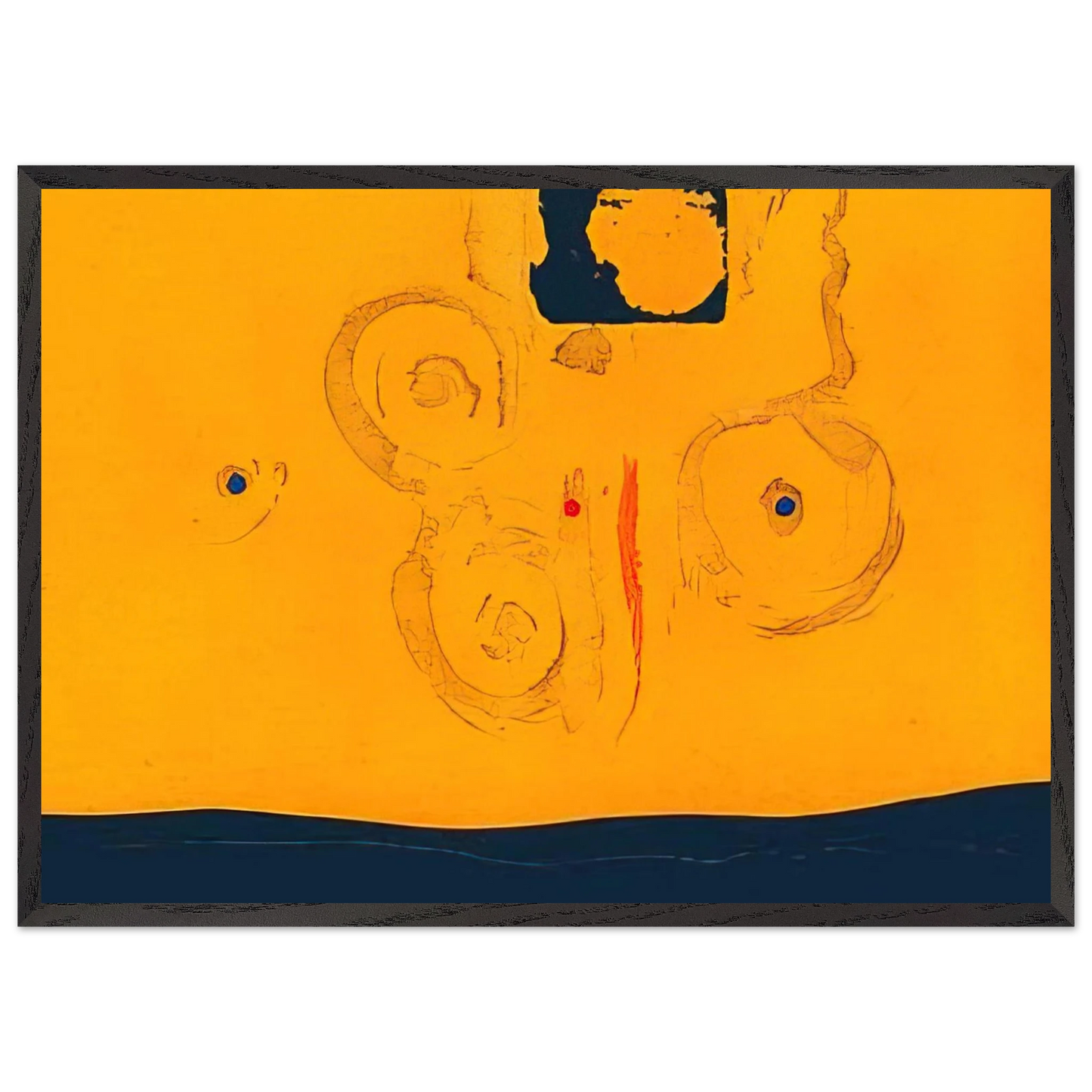 Helen Frankenthaler - Plaza Real - 1988 Wall art - 45x60 cm / 18x24 inches - Premium Wooden Framed Poster With Fine Art Paper-canvas - White frame