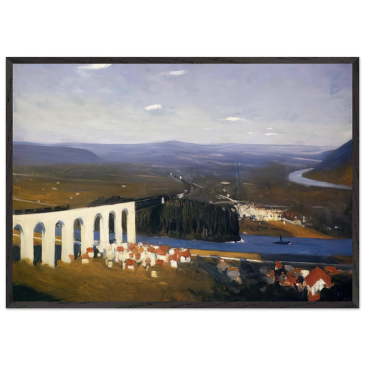 Valley of the Seine - Edward Hopper 70x100 cm / 28x40 inches Framed Art Print – Black Wooden Frame
