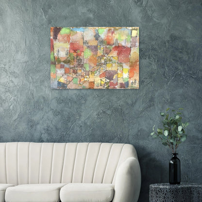 TWO COUNTRY HOUSES 1918 - Paul Klee Brushed Aluminum Print - 70x100 cm / 28x40 inches | Paul Klee Aluminum Print | Paul Klee Prints