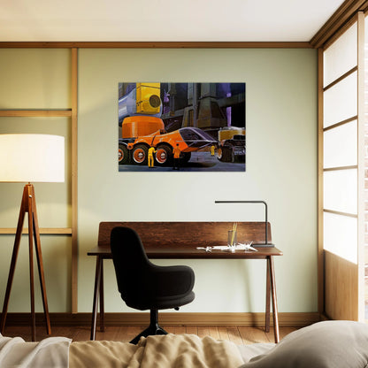 Syd Mead - Syd Mead Brushed Aluminum Print - 70x100 cm / 28x40 inches | Syd Mead Aluminum Print | Syd Mead Prints