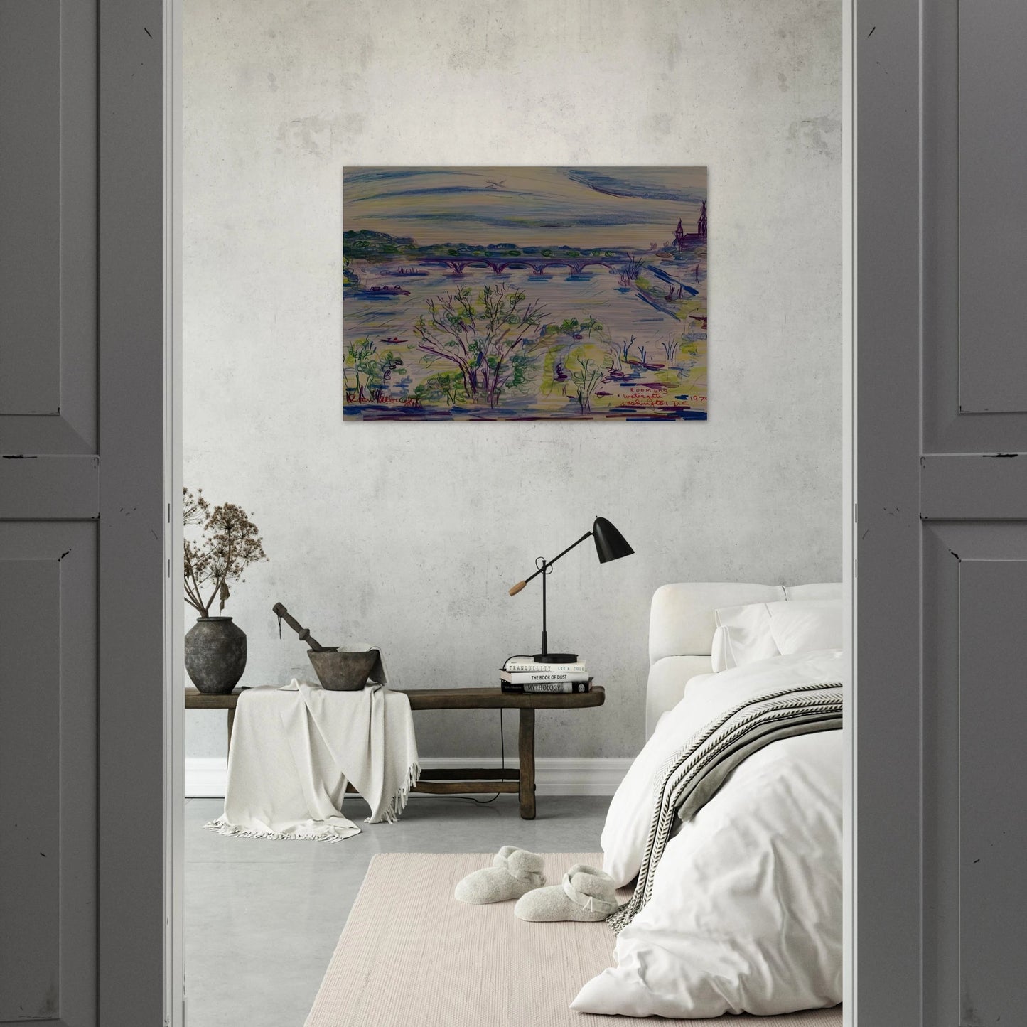 VIEW FROM ROOM 603 WATERGATE WASHINGTON D C 1974 - Ivan Albright Brushed Aluminum Print - 70x100 cm / 28x40 inches | Ivan Albright Aluminum Print | Ivan Albright Prints