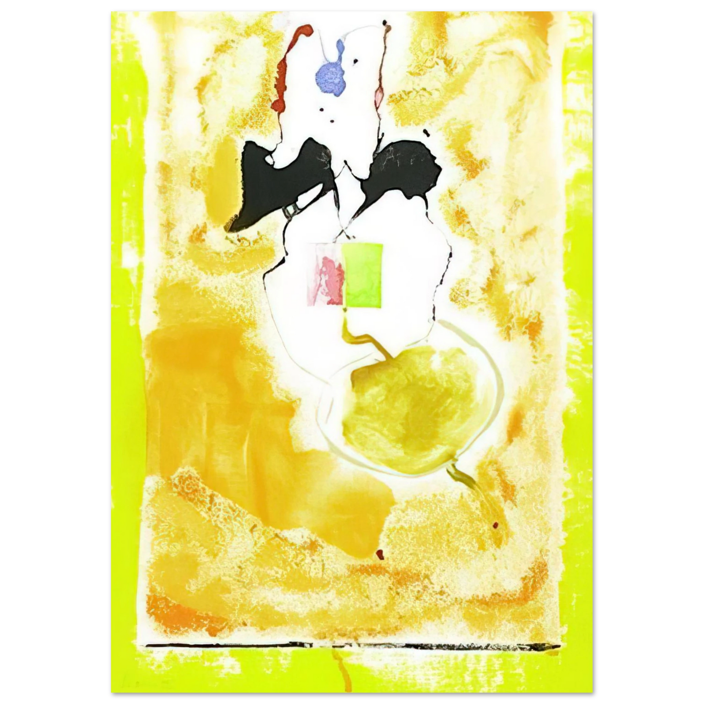 Helen Frankenthaler - Solar Imp - 2001 Wall art - 13x18 cm / 5x7 inches - Premium Wooden Framed Poster With Fine Art Paper-canvas - Black frame
