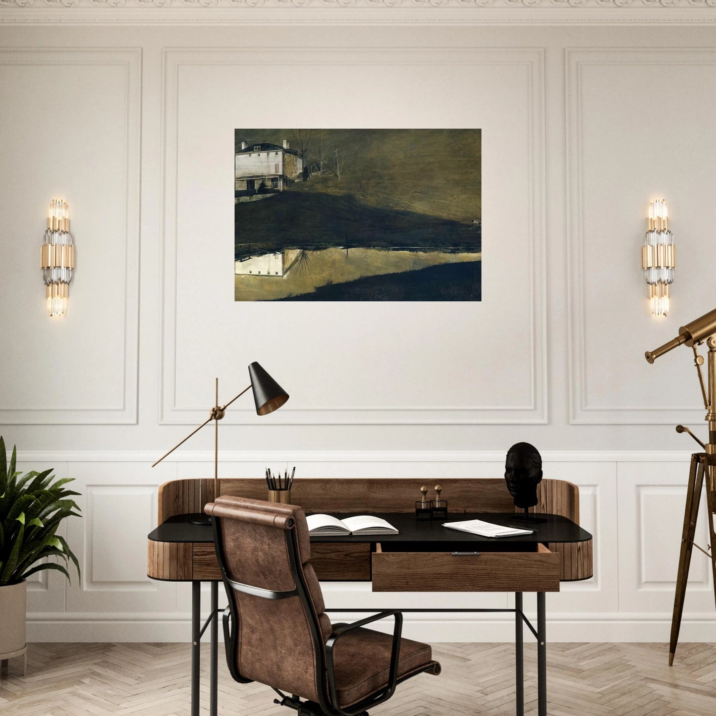 BROWN SWISS - Andrew Wyeth Brushed Aluminum Print - 70x100 cm / 28x40 inches | Andrew Wyeth Aluminum Print | Andrew Wyeth Prints