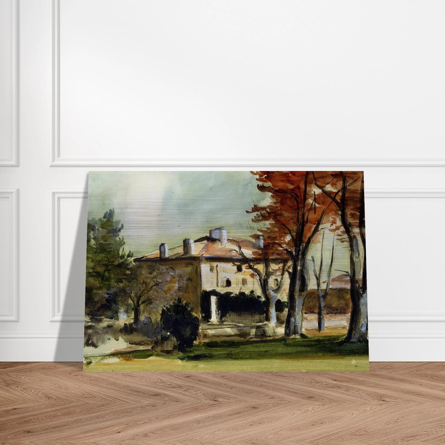 The Manor House at Jas de Bouffan - Paul Cézanne Brushed Aluminum Print - 70x100 cm / 28x40 inches | Paul Cézanne Aluminum Print | Paul Cézanne Prints