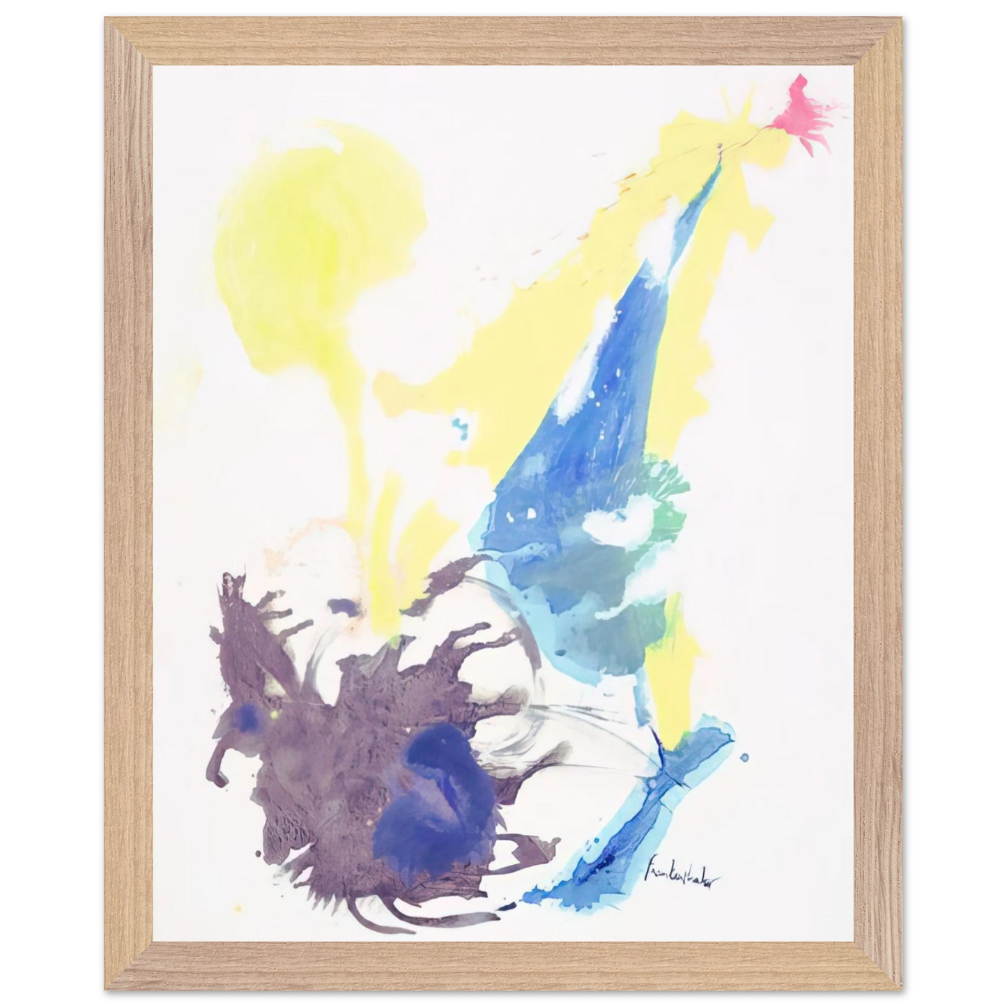 Helen Frankenthaler - Moving Day - 1961 Wall art - 27x35 cm / 11x14 inches - Premium Wooden Framed Poster With Fine Art Paper-canvas - Wood frame
