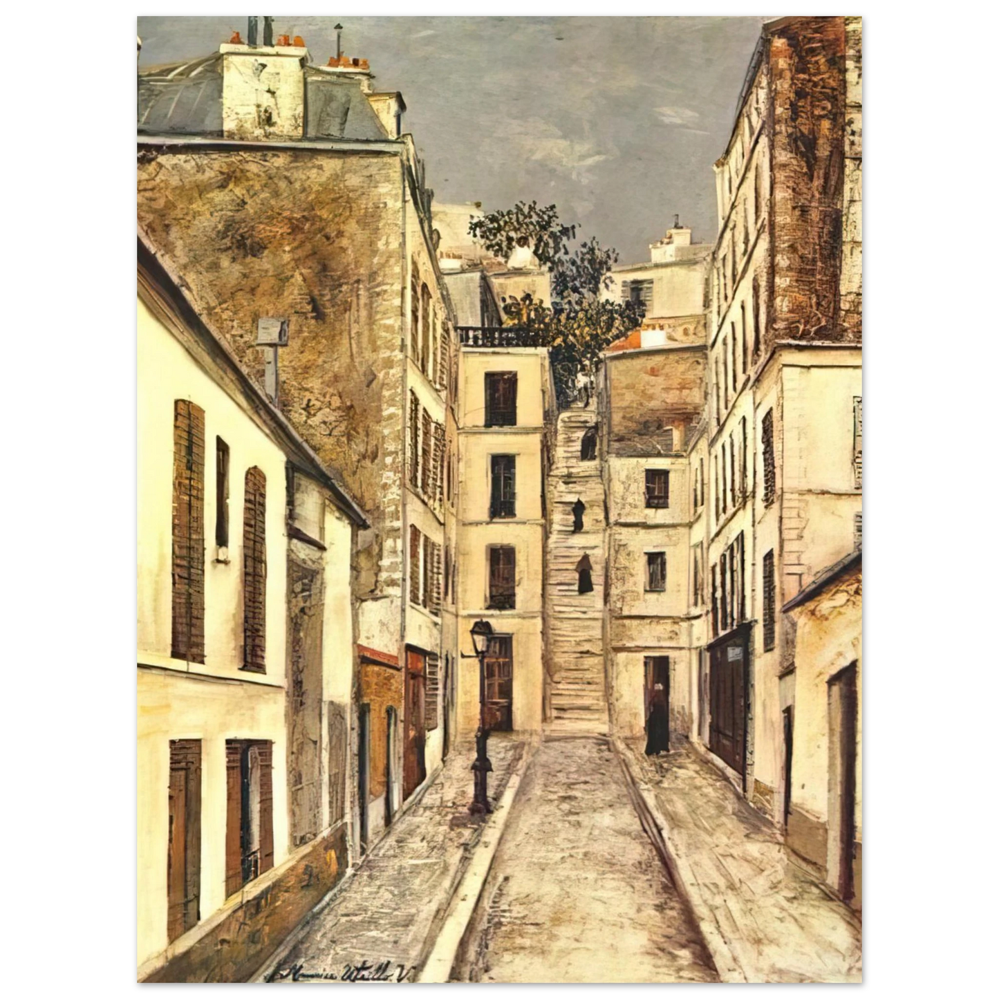 Maurice Utrillo - THE PASSAGE THE DEAD END  75x100 cm / 30x40inches Fine Art Poster