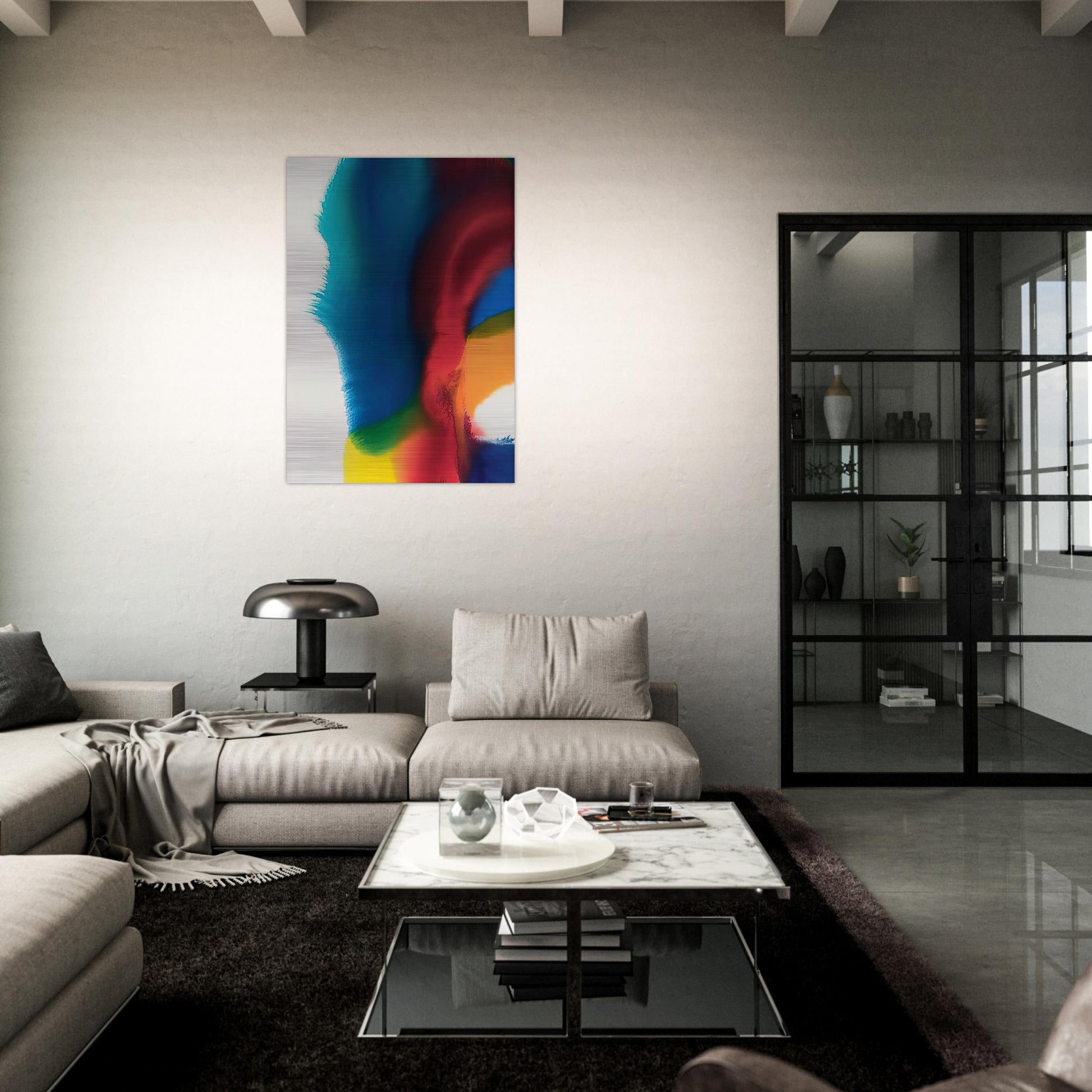 Rainbow Bleed - Color Field Painting, Lyrical Abstraction - Paul Jenkins Brushed Aluminum Print - 70x100 cm / 28x40 inches | Paul Jenkins Aluminum Print | Paul Jenkins Prints