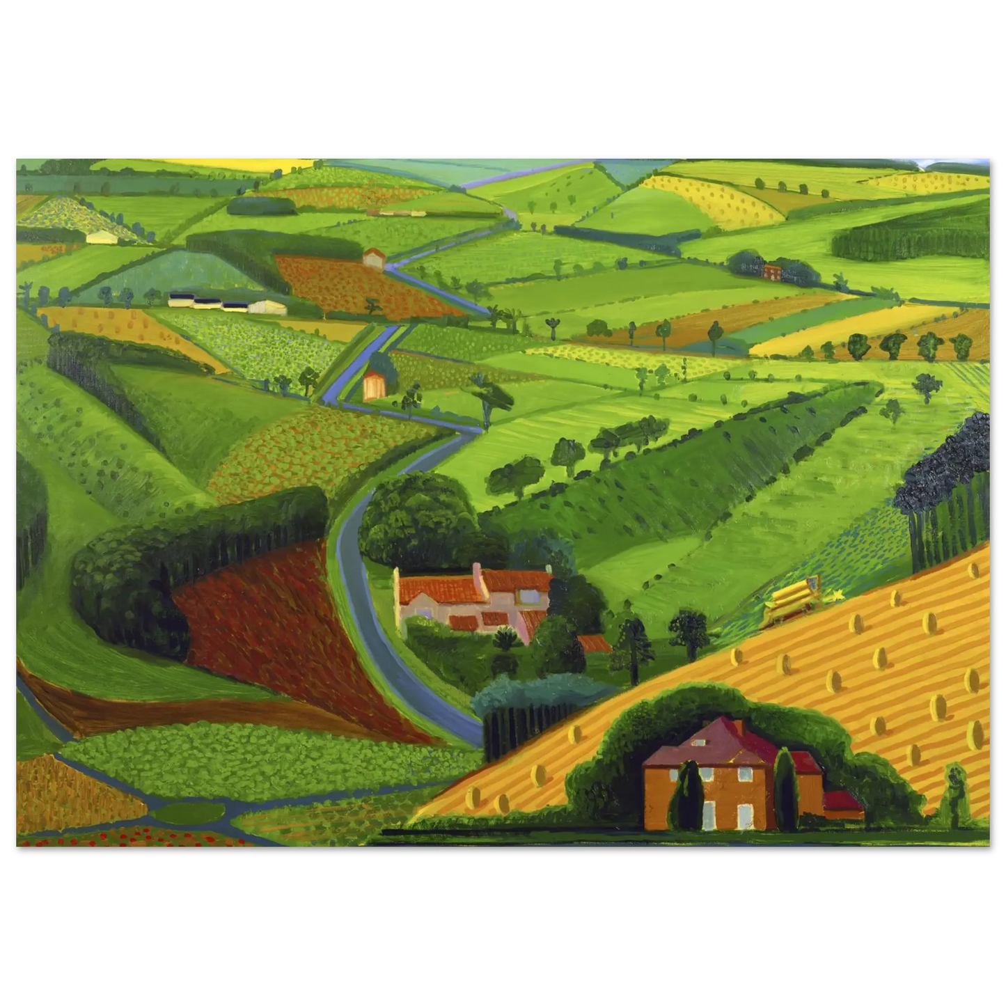 David Hockney - David Hockney Wall art - 30x45 cm / 12x18 Inches - Premium Wooden Framed Poster With Fine Art Paper - White frame